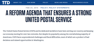 TTD’s 2015 labor agenda continues support for USPS