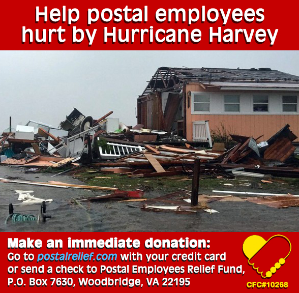 Help postal employees hurt by Hurricane Harvey